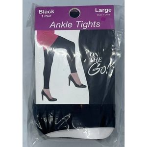 On the Go Ankle Tights Black Size Large Lot of Three New in Package